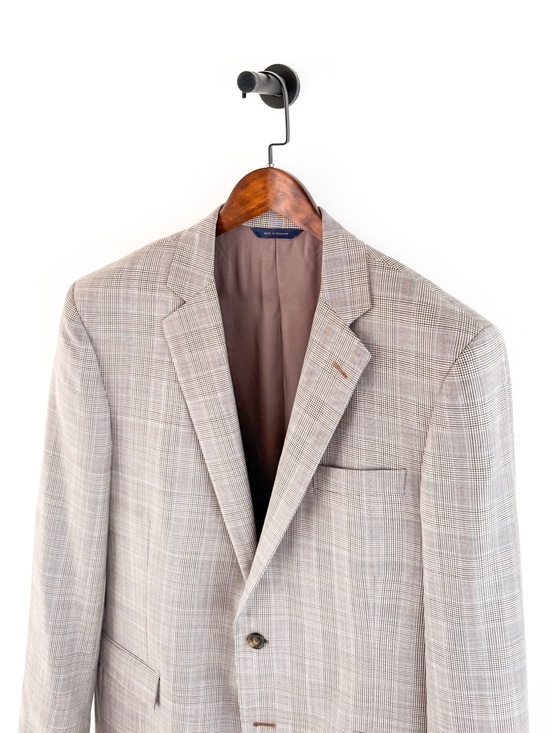 Brooks Brothers Other - NWT NEW Brooks Brothers Glen Plaid Italian Sport Coat Tan Blue Blazer Men's 43L